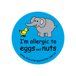 I'm allergic to Eggs and Nuts (blue) - badge