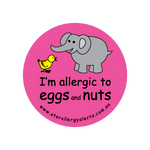 I'm allergic to Eggs and Nuts (pink) - badge