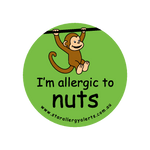 I'm allergic to Nuts (Monkey Green) - badge