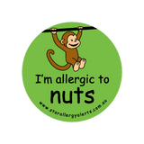 I'm allergic to Nuts (Monkey Green) - badge