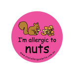 I'm allergic to Nuts (Squirrel Pink) - badge