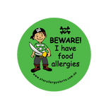 Beware, I have food allergies pirate - sticker