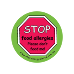 Stop, Food Allergies-Please don't feed me - badge